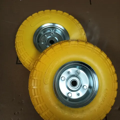 PAIR OF PARKLAND PUNCTURE-PROOF FOAM WHEELS IN YELLOW 