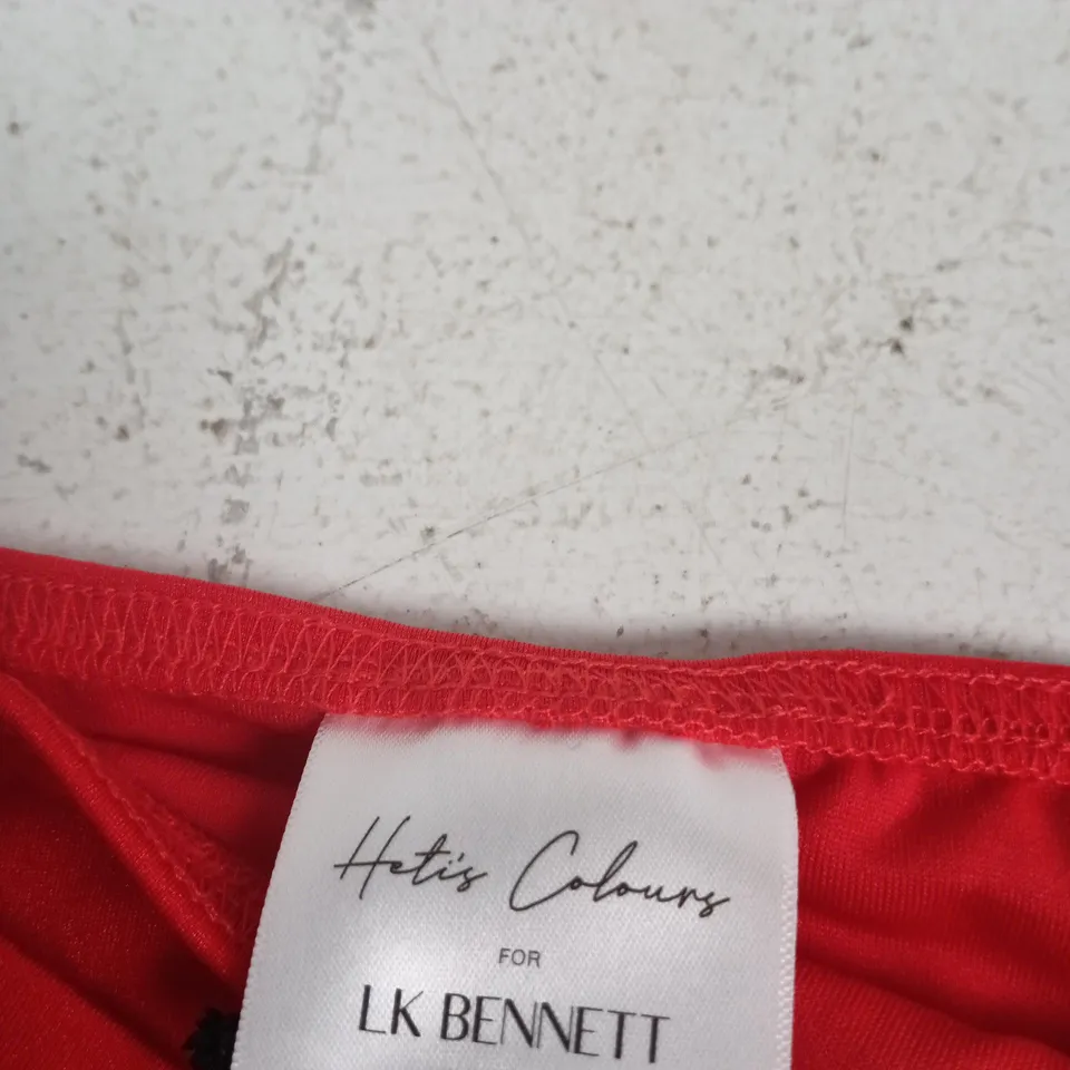 LK Bennett Red Bikini Bottoms – UK 6 (EXTRA SMALL) – Gold Ring Detail