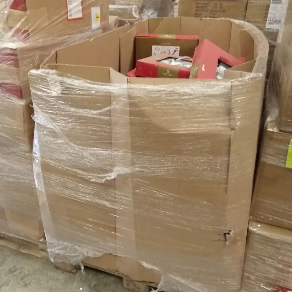 PALLET TO CONTAIN A LARGE QUANTITY OF CHRISTMAS CRACKERS AND CHRISTMAS FLEECE THROWS