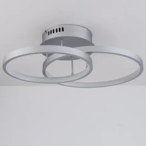 BOXED MILO LIGHTING 2-LIGHT CEILING SEMI FLUSH  MOUNT, SILVER W50 X  D35CM