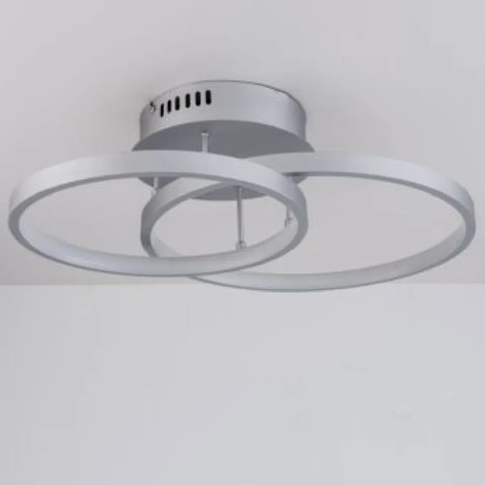 BOXED MILO LIGHTING 2-LIGHT CEILING SEMI FLUSH  MOUNT, SILVER W50 X  D35CM