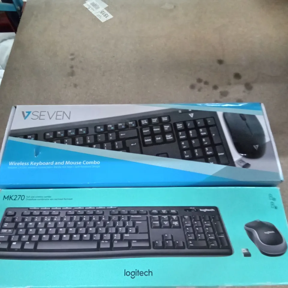 TOTE OF 2 KEYBOARDS INCLUDING LOGITECH MK270 AND SEVEN WIRELESS