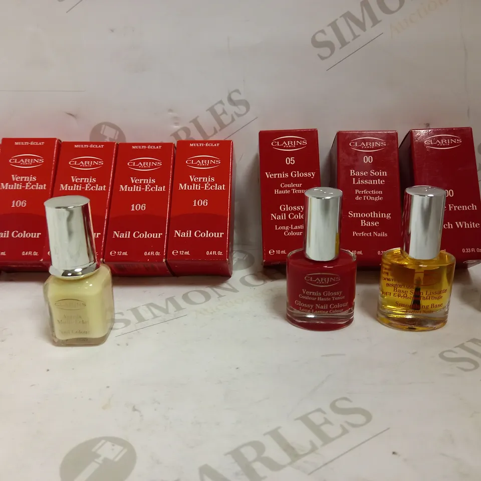 LOT OF 8 CLARINS MANICURE ITEMS