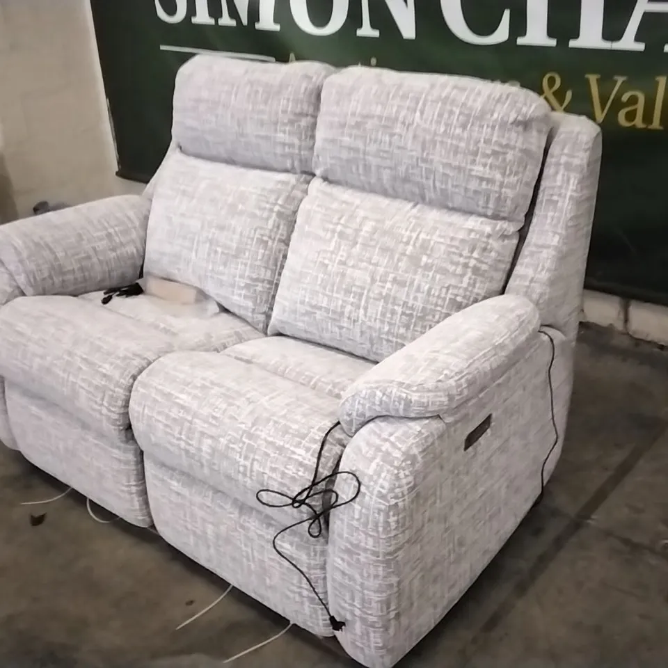 QUALITY BRITISH DESIGNED & MANUFACTURED G PLAN KINGSBURY 2 SEATER POWER RECLINER SHORE SLATE FABRIC SOFA 