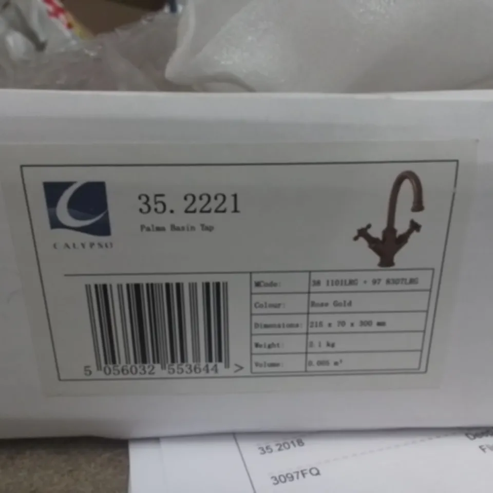 BOXED AS NEW CALYPSO PALMA BASIN TAP IN ROSE GOLD