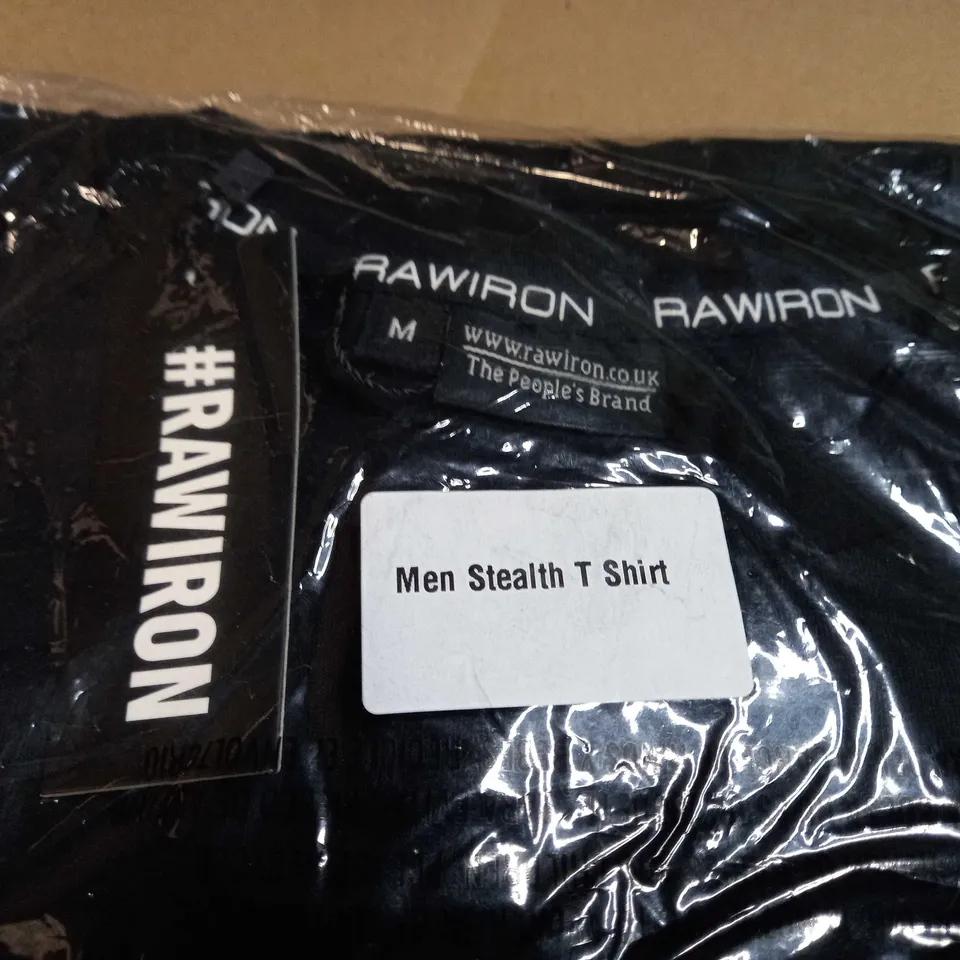 PACKAGED RAWIRON BLACK MENS STEALTH T-SHIRT - MEDIUM