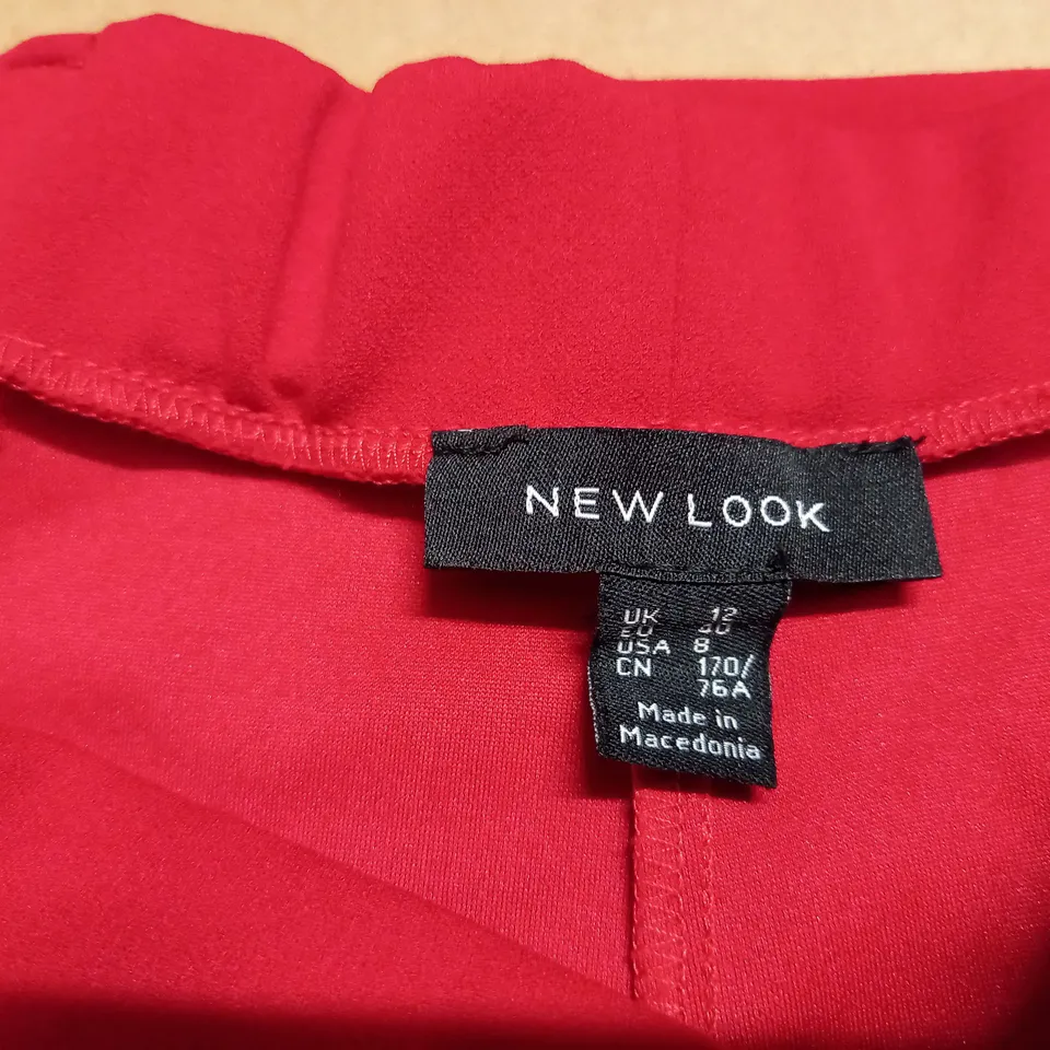 NEW LOOK DESIGNER RED CROPPED TROUSERS - SIZE 12