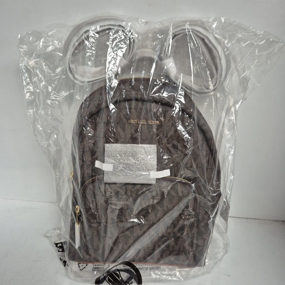MICHAEL KORS MK PRINT BACKPACK - MONOGRAM BROWN FABRIC