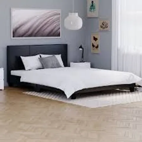 BOXED SCIPIO UPHOLSTERED FAUX LEATHER BED, UKFR CERTIFIED - PU GREY // SIZE: 4FT SMALL DOUBLE (1 BOX)