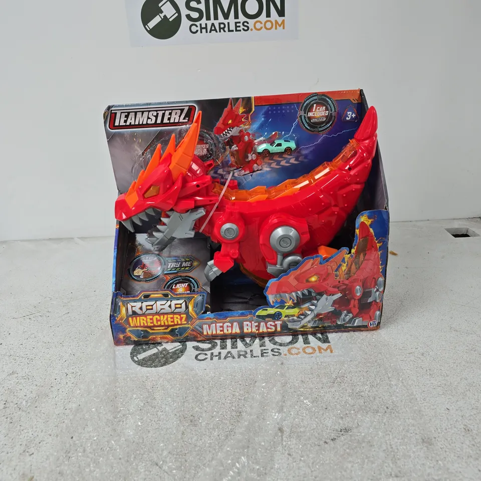 TEAMSTERZ IROBO WRECKERZ MEGA BEAST DRAGON ROBOT TOY – RED, WITH CARS (BOXED)