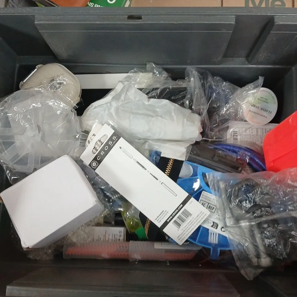 APPROXIMATELY 15 ASSORTED HOUSEHOLD PRODUCTS TO INCLUDE EFBOCK PLATE RACK, BLACK ON MATTE SILVER TAPE, PROPHYLAXIS PASTE ETC 