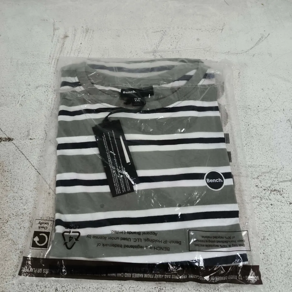 BENCH STRIPED T-SHIRT – SAGE XXL