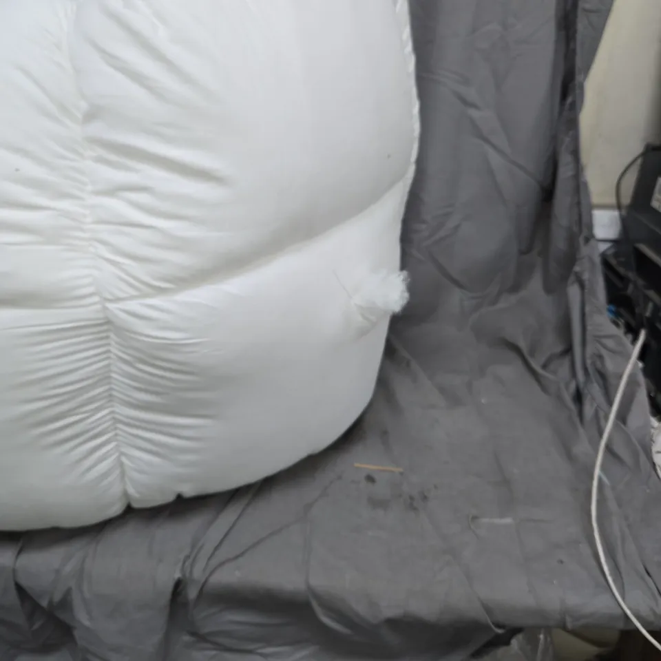 BOX OF APPROXIMATELY 6 HOUSEHOLD ITEMS TO INCLUDE A MATTRESS TOPPER, FLUFFY DOG BED AND TEA STORAGE CANNISTER