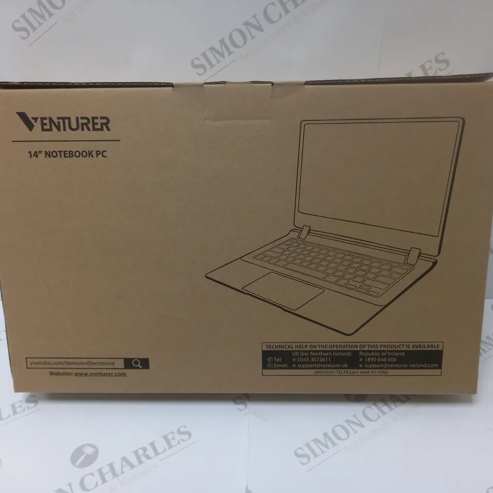 BRAND NEW BOXED VENTURER EUROPA 14 PLUS 14" FULL HD LAPTOP INTEL 2.6GHZ 64GB SSD 4GB RAM - BLACK