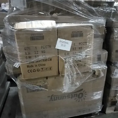 PALLET OF HOUSEHOLD ITEMS TO INCLUDE COAT RACK, ANTI GRASS CLOTH, JERRY CAN AND OTHER ASSORTED ITEMS....