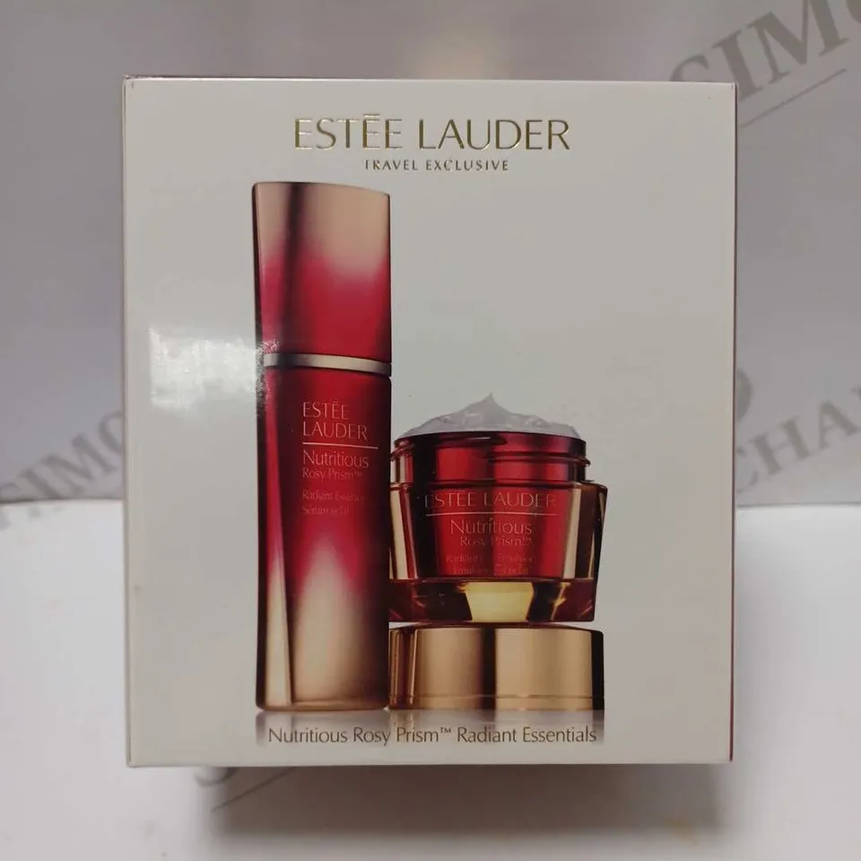 ESTEE LAUDER NUTRITIOUS ROSY PRISM SET: RADIANT ESSENCE 30ML + RADIANT GEL EMULSION 50ML