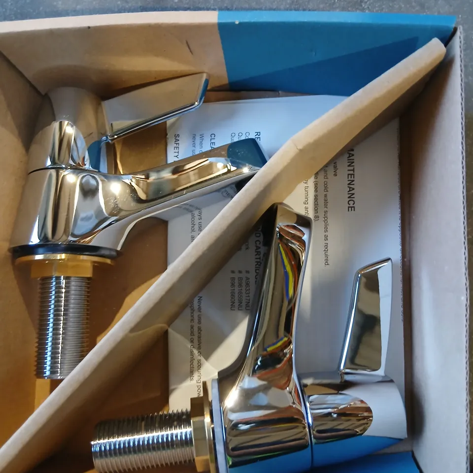 ARMITAGE SHANKS SANDRINGHAM 21 BASIN PILLAR TAPS – CHROME PLATED, 1/2" LEVER HANDLES