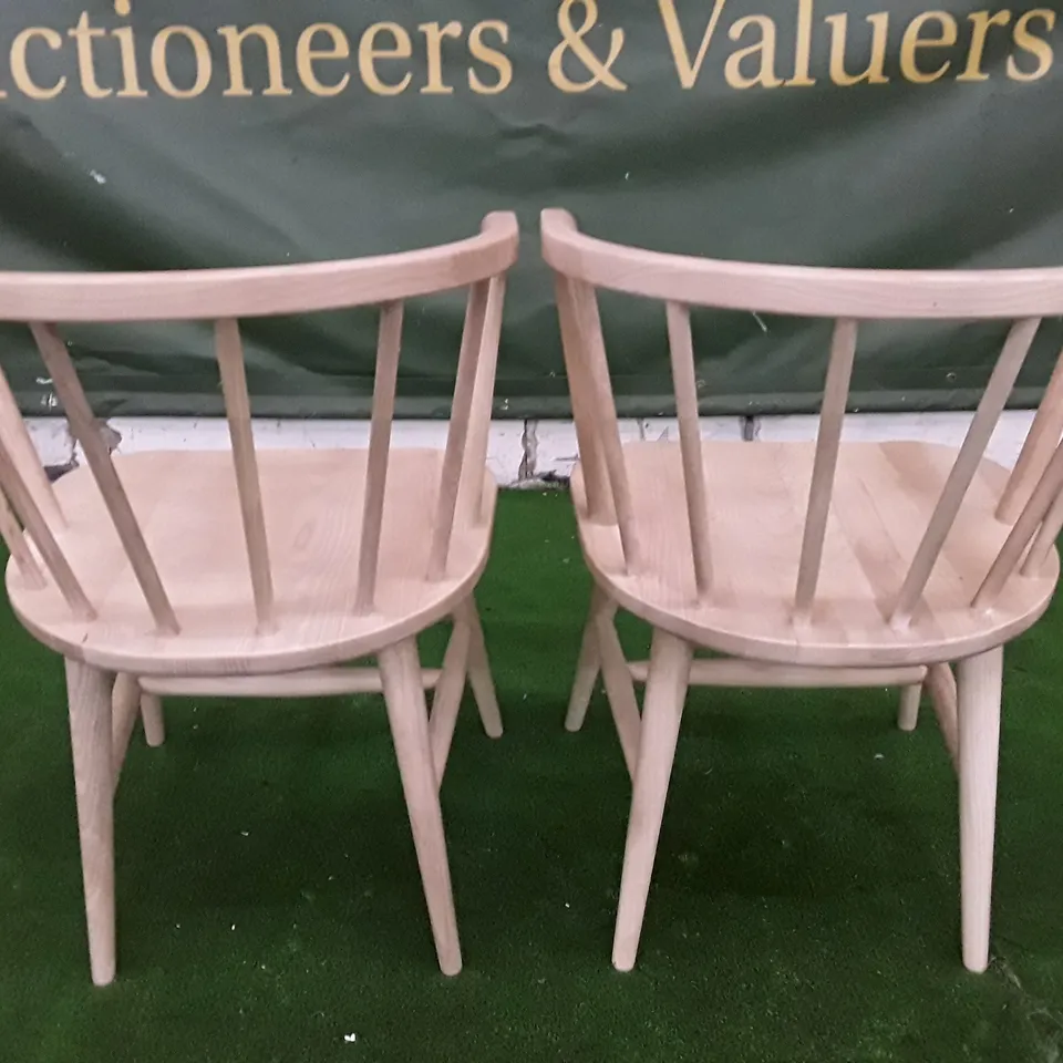 SET OF 2 BOXED OAK DINING CHAIRS