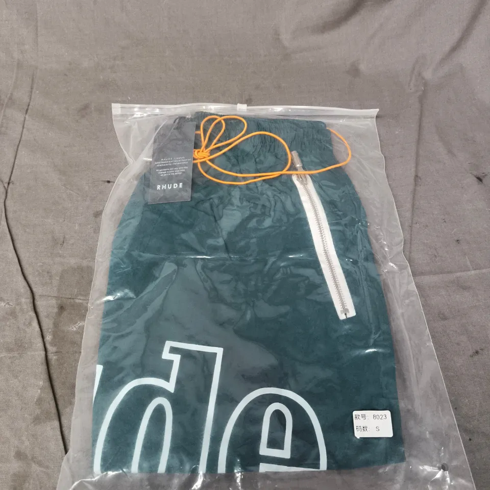 RHUDE TEAL SHORTS - SIZE SMALL