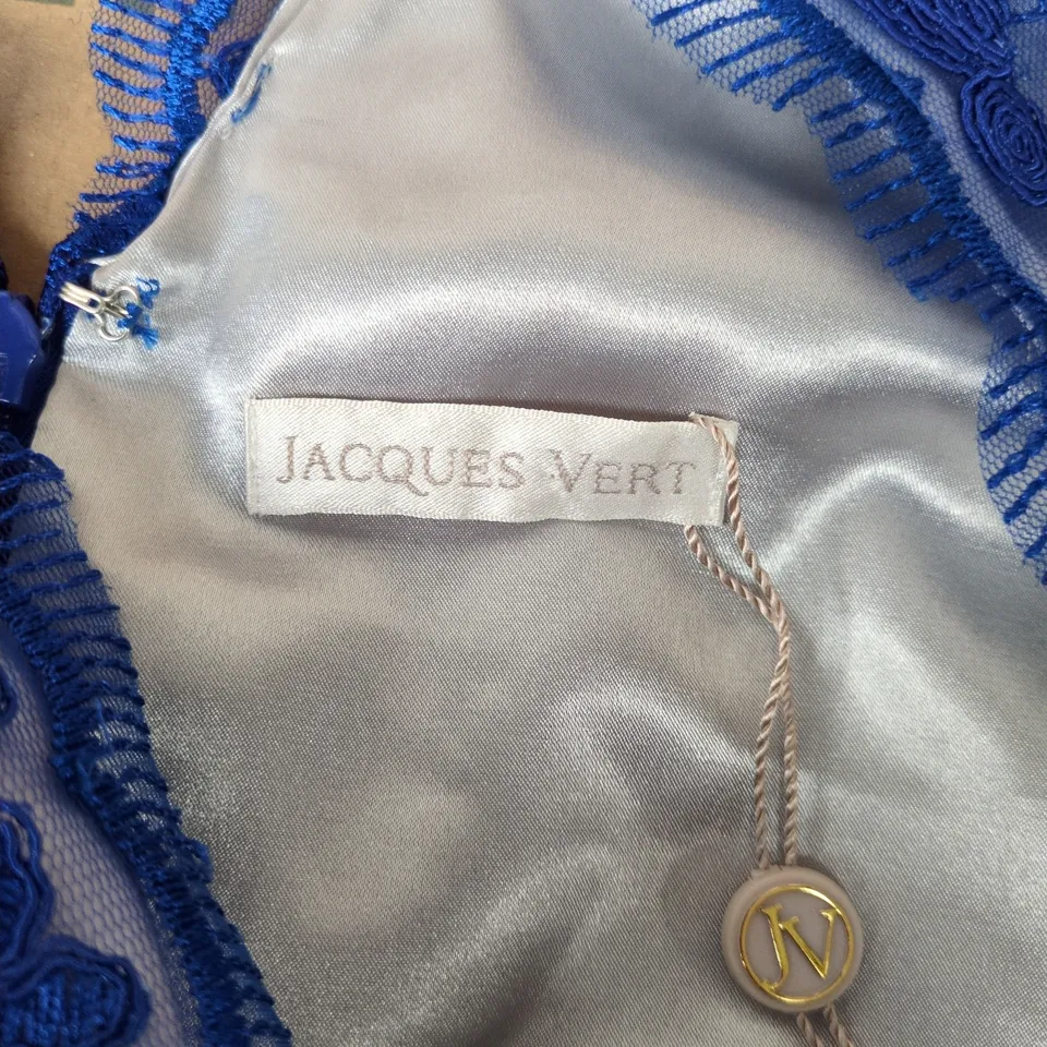 JACQUES VERT BLUE LACE EVENING DRESS – UK 16 (EU 42)
