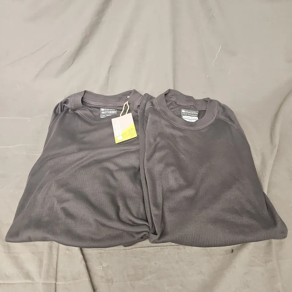 MOUNTAIN WAREHOUSE TALUS LONG SLEEVE ROUND NECK THERMAL BASELAYER 2PCAK IN CHARCOAL SIZE L