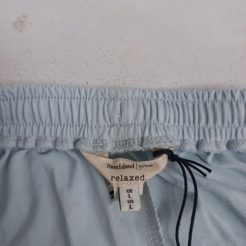 RIVER ISLAND RELAXED FIT LIGHT BLUE LOUNGE PANTS – UK L