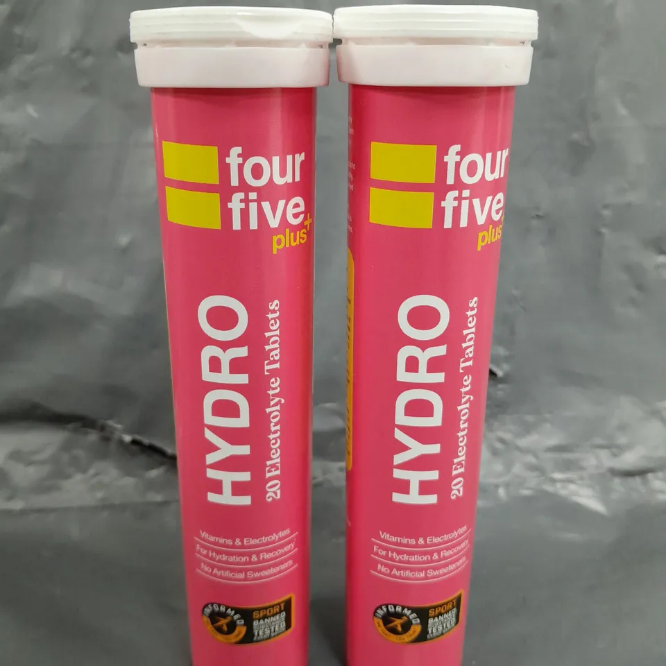 BOX OF APPROXIMATELY 40 X FOURFIVE PLUS MIXED BERRY FLAVOUR HYDRO ELECTROLYTE TABLET TUBES (20 TABLETS PER TUBE)