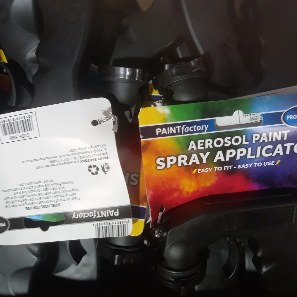 BOX OF APPROXIMATELY 20 PAINT FACTORY AEROSOL PAINT SPRAY APPLICATORS