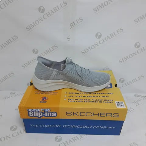 SKECHERS BRILL PATH TRAINERS - GREY - SIZE 6