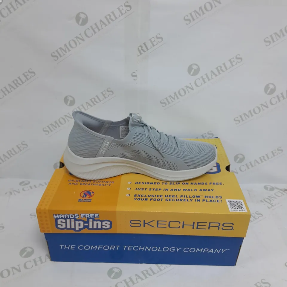 SKECHERS BRILL PATH TRAINERS - GREY - SIZE 6