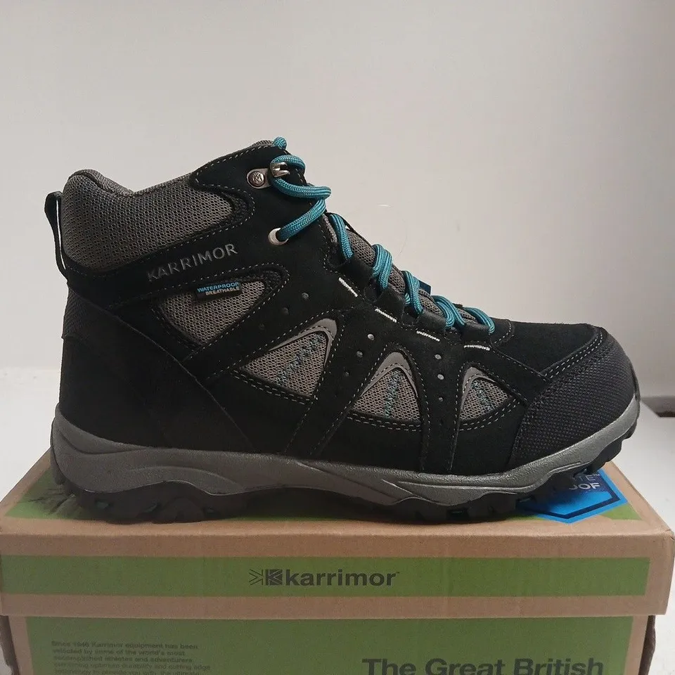 BOXED PAIR OF KARRIMOR WATERPROOF HIKING BOOTS – UK SIZE 6