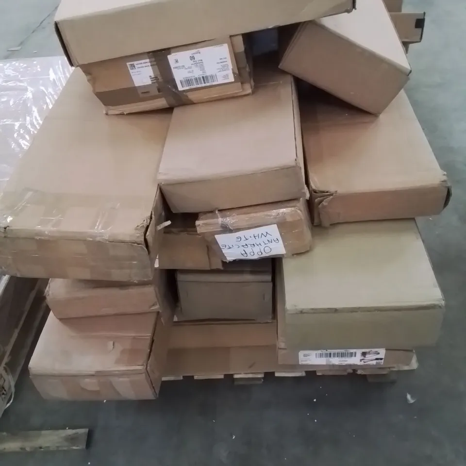 PALLET CONTAINING VARIOUS INCOMPLETE BOXED FURNITURE PARTS 