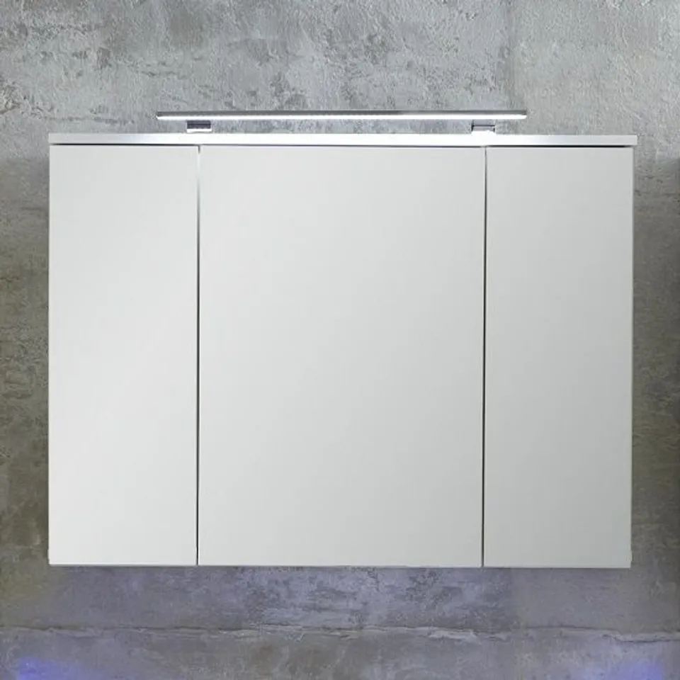 BRAND NEW BOXED DALE MIRRORED WALL CABINET WHITE HIGH GLOSS WITH 2 DOORS AND LED (1 BOX)