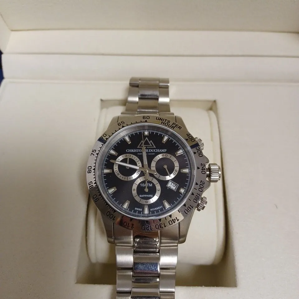 BOXED CHRISTOPHE DUCHAMP GENTS SWISS MOVEMENT WATCH