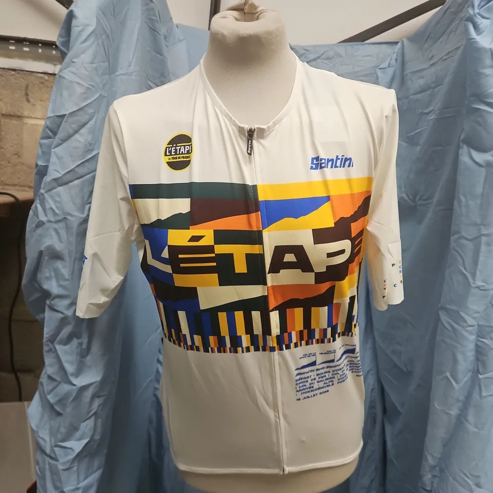 SANTINI LE TOUR DE FRANCE CYCLING JERSEY XL CAPPUCCINO – MADE IN ITALY