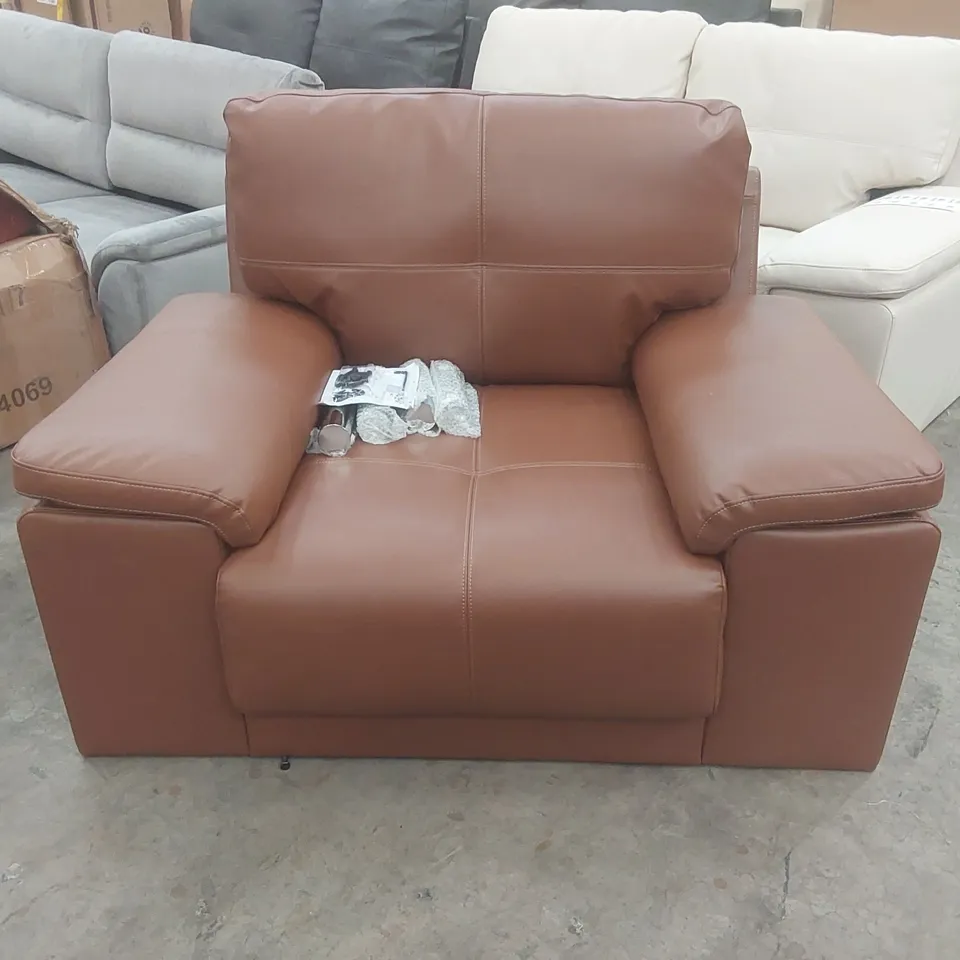 QUALITY DESIGNER FAUX LEATHER ARMCHAIR