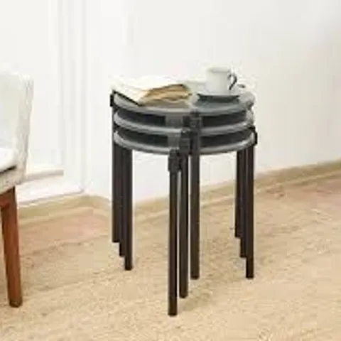 BRAND NEW BOXED VIVENSE GLORIA NESTING TABLE, TRIPLE, METAL LEGS (1 BOX)