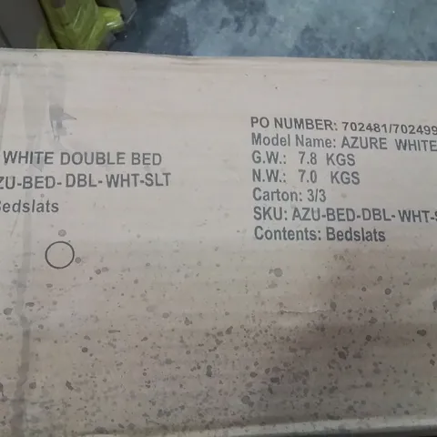 BOXED AZURE WHITE DOUBLE BED (3 BOXES)
