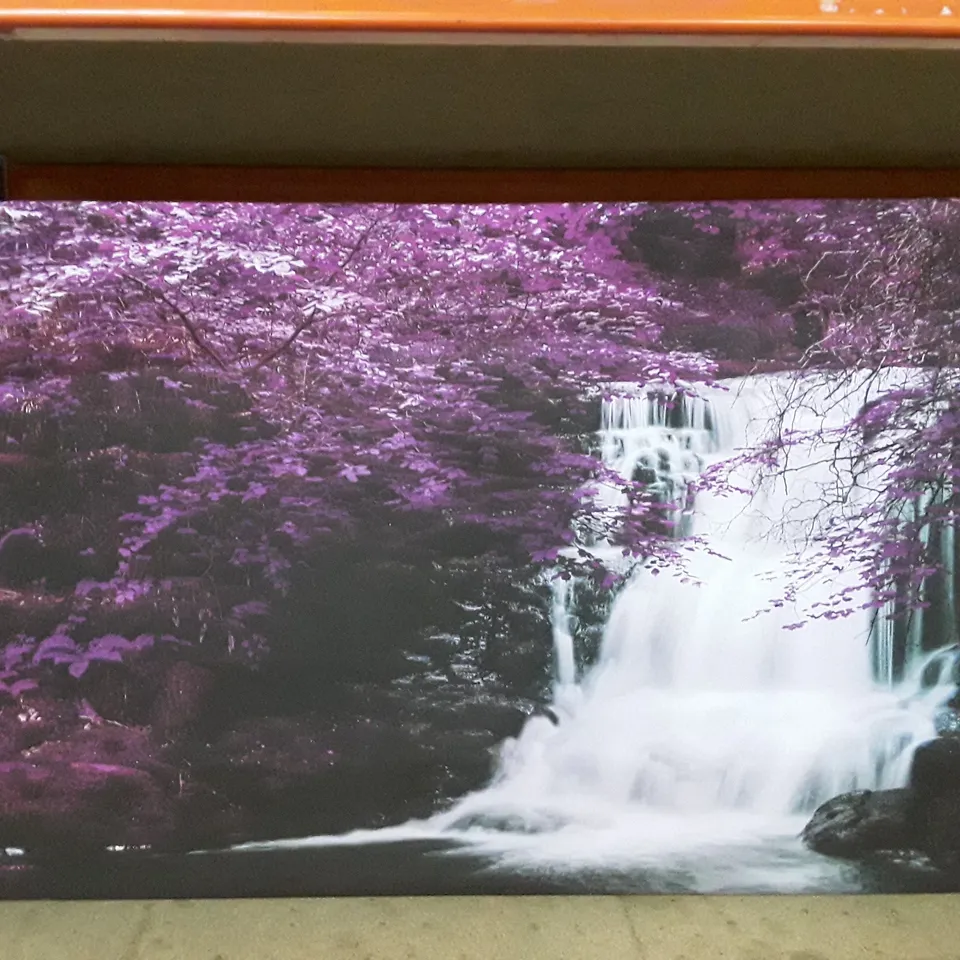 PURPLE TREE BEAUTY WATERFALL - WRAPPED CANVAS 