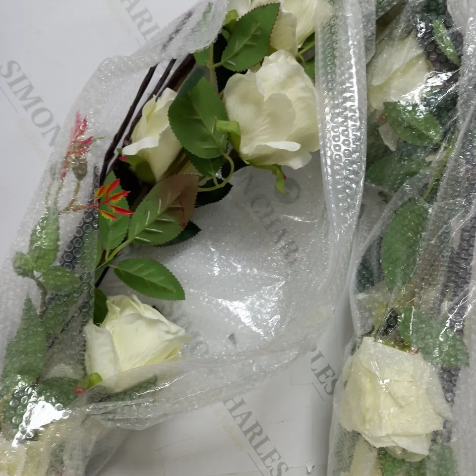 GARDEN REFLECTIONS PRE-LIT FAUX ROSE GARLAND - collection only