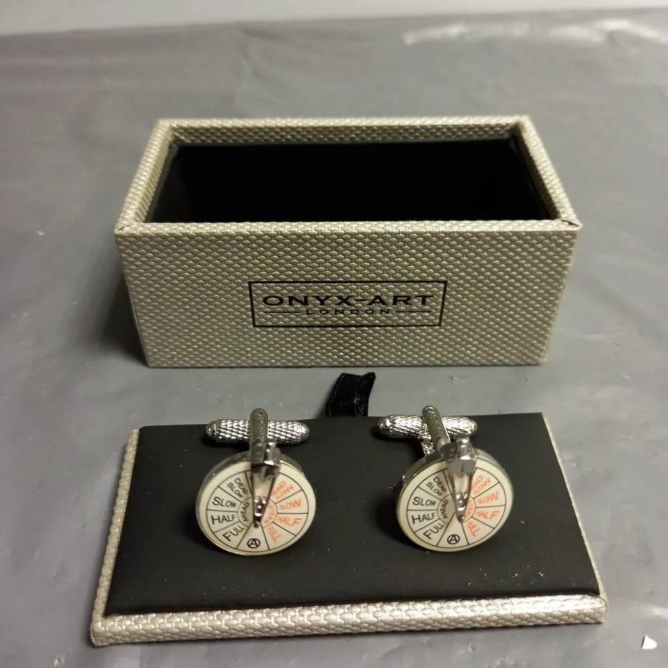 BOXED ONYX-ART LONDON MENS NAUTICAL CUFFLINKS 