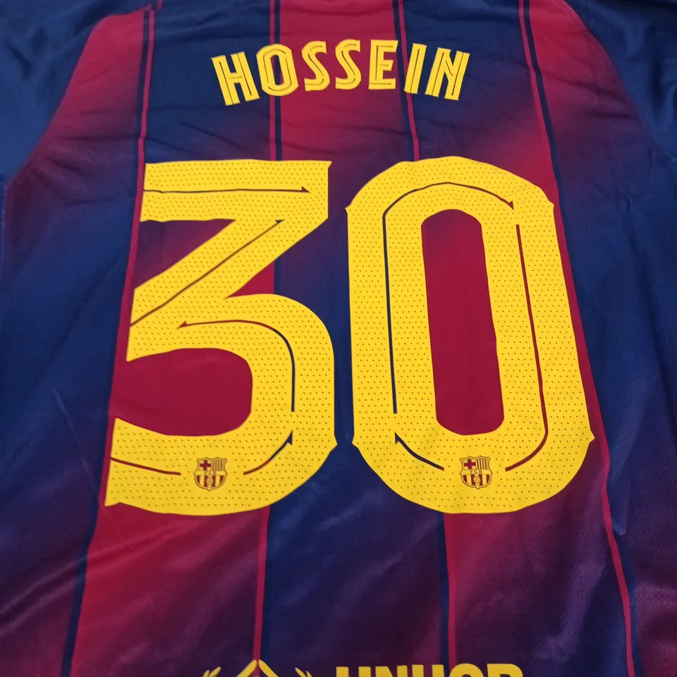FC BARCELONA HOME JERSEY - SIZE L - HOSSEIN 30