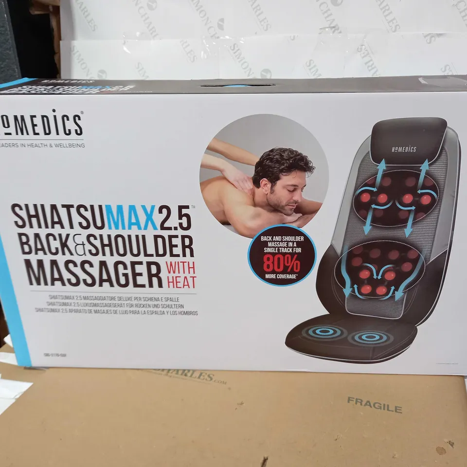 BOXED HOMEDICS SHIATSU MAX 2.5 BACK AND SHOULDER MASSAGER WITH HEAT