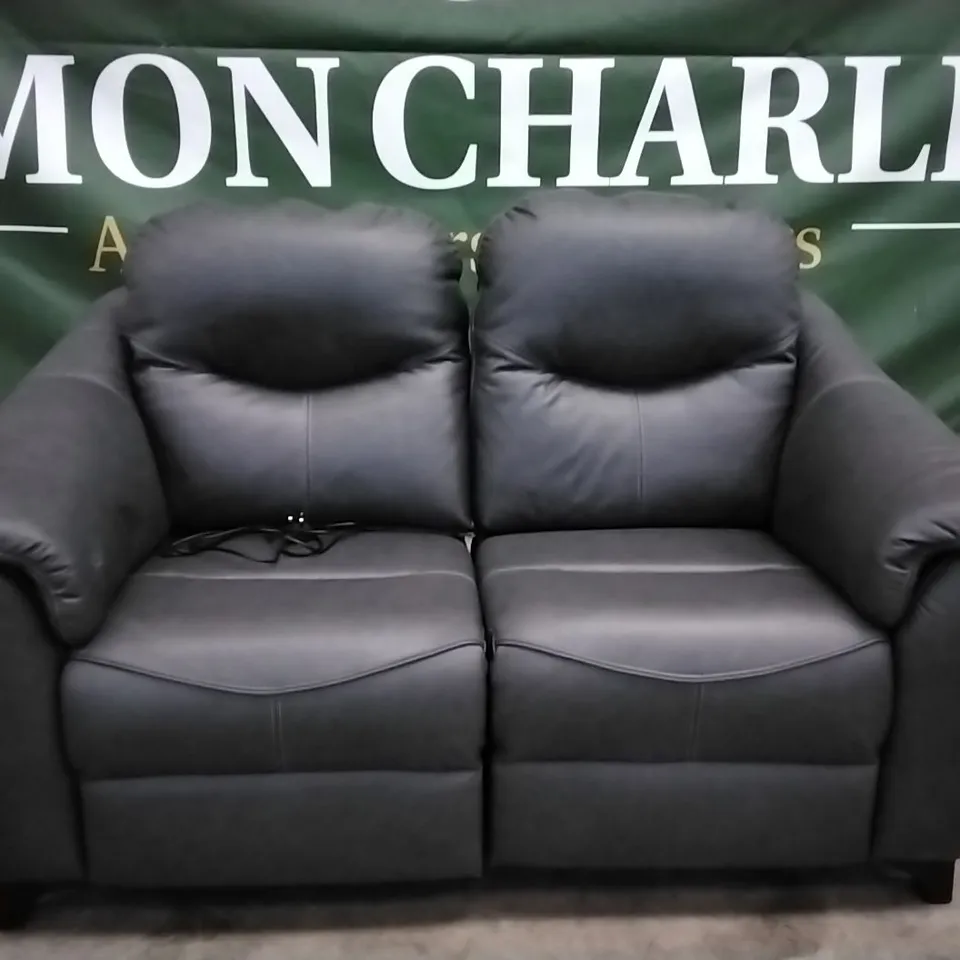 QUALITY BRITISH DESIGNER G PLAN MANUFACTURED JACKSON 2 SEATER ELECTRIC RECLINER DBL SOFA - CAMBRIDGE PETROL BLUE LEATHER 