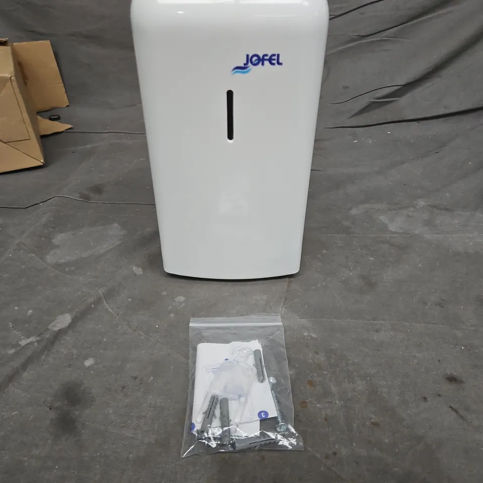 JOFEL WHITE WALL-MOUNTED DISPENSER – MOUNTING KIT INCLUDED