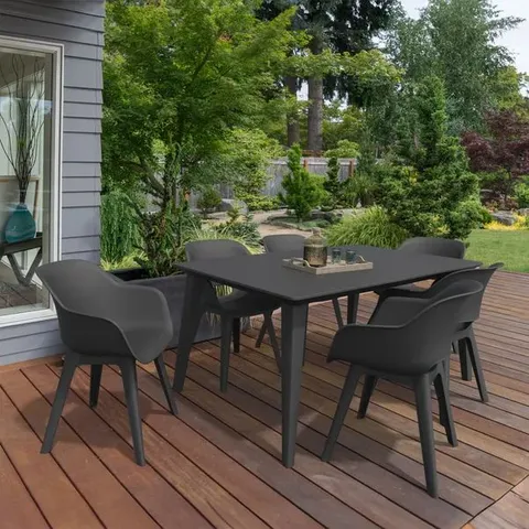 BOXED LIMA 6 SEATER DINING SET (2 BOXES)
