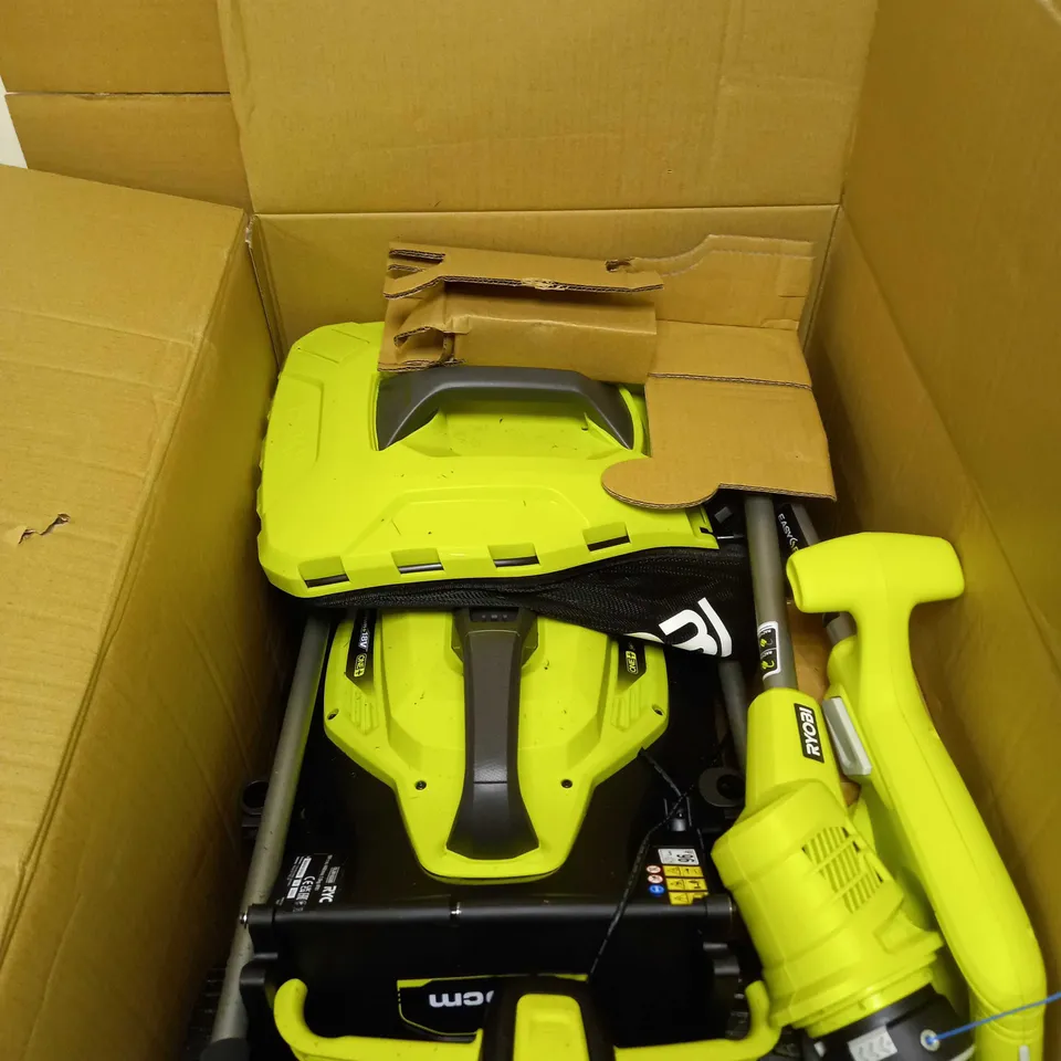 RYOBI 18V ONE+ CORDLESS 33CM LAWNMOWER AND TRIMMER