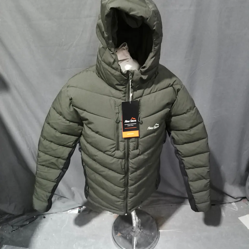 PETER STORM INGLETON HOODED JACKET IN KHAKI - LARGE