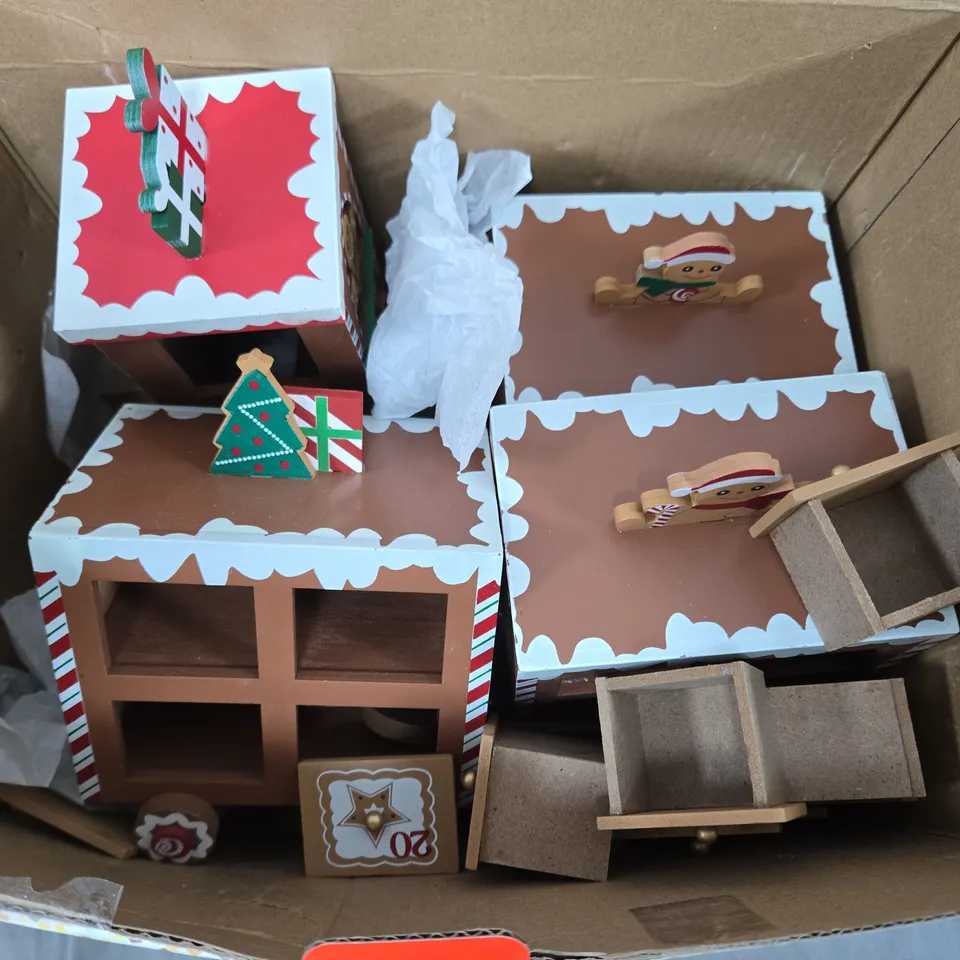 BOXED THREE KINGS GINGERBREAD TRAIN LIGHT UP ADVENT CALENDAR