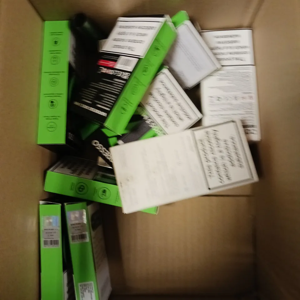 APPROXIMATELY 20 ASSORTED E-CIGARETTE PRODUCTS TO INCLUDE CALIBURN, VAPORESSO, VOOPOO ETC 